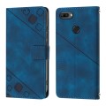 For Huawei Enjoy 7S/Honor 9 Lite/Honor 9i Skin-feel Embossed Leather Phone Case(Blue)