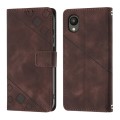 For Samsung Galaxy A23 JP Version Skin-feel Embossed Leather Phone Case(Brown)
