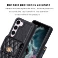For Samsung Galaxy S23 5G Vertical Metal Buckle Wallet Rhombic Leather Phone Case(Black)