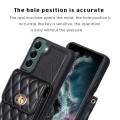 For Samsung Galaxy S22+ 5G Vertical Metal Buckle Wallet Rhombic Leather Phone Case(Black)
