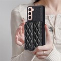 For Samsung Galaxy S21 5G Horizontal Wallet Rhombic Leather Phone Case(Black)