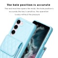 For Samsung Galaxy S23 5G Vertical Wallet Rhombic Leather Phone Case(Blue)