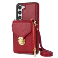 For Samsung Galaxy S23+ 5G Zipper Hardware Card Wallet Phone Case(Red)