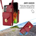 For Samsung Galaxy S23+ 5G Zipper Hardware Card Wallet Phone Case(Red)