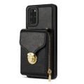 For Samsung Galaxy S20 Zipper Hardware Card Wallet Phone Case(Black)