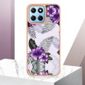 For Honor X8 5G Electroplating IMD TPU Phone Case(Purple Flower)