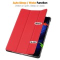 For Xiaomi Pad 6 / 6 Pro Custer Solid Color 3-Fold Stand Leather Smart Tablet Case(Red)