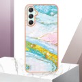 For Samsung Galaxy A24 Electroplating Marble Dual-side IMD Phone Case(Green 004)