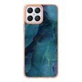 For Honor X8 4G Electroplating Marble Dual-side IMD Phone Case(Green 017)