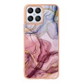 For Honor X8 4G Electroplating Marble Dual-side IMD Phone Case(Rose Red 014)