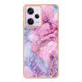 For Xiaomi Redmi Note 12 Pro 5G Global Electroplating Marble Dual-side IMD Phone Case(Pink 013)