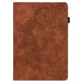 For Samsung Galaxy Tab S6 T860 Peacock Embossed Pattern Leather Tablet Case(Brown)