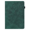 For Samsung Galaxy Tab S6 T860 Peacock Embossed Pattern Leather Tablet Case(Green)