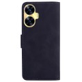 For Realme C55 Skin Feel Pure Color Flip Leather Phone Case(Black)