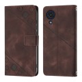 For Samsung Galaxy A03 Core Skin-feel Embossed Leather Phone Case(Brown)