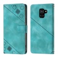 For Samsung Galaxy A8 / A5 2018 Skin-feel Embossed Leather Phone Case(Green)
