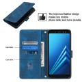 For Samsung Galaxy A8+ 2018 Skin-feel Embossed Leather Phone Case(Blue)