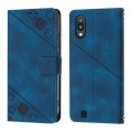 For Samsung Galaxy A10 / M10 Skin-feel Embossed Leather Phone Case(Blue)