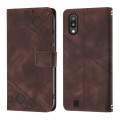 For Samsung Galaxy A10 / M10 Skin-feel Embossed Leather Phone Case(Brown)