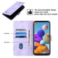 For Samsung Galaxy A21s Skin-feel Embossed Leather Phone Case(Light Purple)