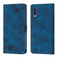 For Samsung Galaxy A50 / A30s / A50s Skin-feel Embossed Leather Phone Case(Blue)