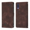 For Samsung Galaxy A50 / A30s / A50s Skin-feel Embossed Leather Phone Case(Brown)