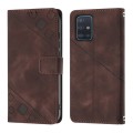 For Samsung Galaxy A51 5G / A51 JP Version Skin-feel Embossed Leather Phone Case(Brown)