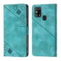 For Samsung Galaxy M31 / F41 / M21s Skin-feel Embossed Leather Phone Case(Green)