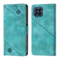 For Samsung Galaxy M53 5G Skin-feel Embossed Leather Phone Case(Green)