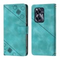 For Realme C55 Skin-feel Embossed Leather Phone Case(Green)