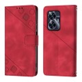 For Realme C55 Skin-feel Embossed Leather Phone Case(Red)
