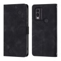 For Nokia C22 Skin-feel Embossed Leather Phone Case(Black)