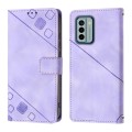 For Nokia G22 Skin-feel Embossed Leather Phone Case(Light Purple)