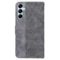 For Samsung Galaxy M14 Geometric Embossed Leather Phone Case(Grey)