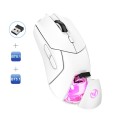 HXSJ T40 7 Keys 4000DPI Three-mode Colorful Backlight Wireless Gaming Mouse Rechargeable(White)