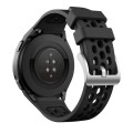 For Huawei Watch GT 2e Two Color Round Hole Silicone Watch Band(Balck Balck)