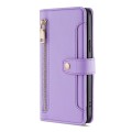 For Tecno Spark 8C Sheep Texture Cross-body Zipper Wallet Leather Phone Case(Purple)