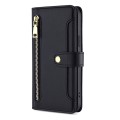 For Blackview A52 Sheep Texture Cross-body Zipper Wallet Leather Phone Case(Black)