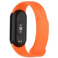 For Xiaomi Mi Band 8 Solid Color Silicone Plug Replacement Watch Band(Orange)