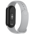 For Xiaomi Mi Band 8 Solid Color Silicone Plug Replacement Watch Band(Grey)