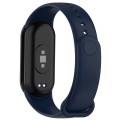 For Xiaomi Mi Band 8 Solid Color Silicone Plug Replacement Watch Band(Midnight Blue)
