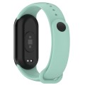 For Xiaomi Mi Band 8 Solid Color Stainless Steel Plug Replacement Watch Band (Blue Green)