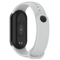 For Xiaomi Mi Band 8 Solid Color Stainless Steel Plug Replacement Watch Band (Light Grey)