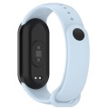 For Xiaomi Mi Band 8 Solid Color Stainless Steel Plug Replacement Watch Band (Light Blue)