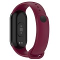 For Xiaomi Mi Band 8 Solid Color Stainless Steel Plug Replacement Watch Band (Wine Red)