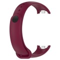 For Xiaomi Mi Band 8 Solid Color Stainless Steel Plug Replacement Watch Band (Wine Red)
