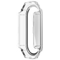 For Xiaomi Mi Band 8 PC + Tempered Glass Integrated Protective Watch Case(Transparent White)