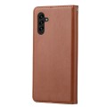 For Samsung Galaxy A24 4G Knead Skin Texture Flip Leather Phone Case(Brown)