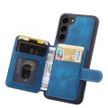 For Samsung Galaxy S24 5G Skin Feel Dream RFID Anti-theft PU Card Bag Phone Case(Peacock Blue)
