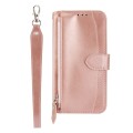 For Samsung Galaxy S23+ 5G Oil Skin Zipper Wallet Leather Phone Case(Rose Gold)